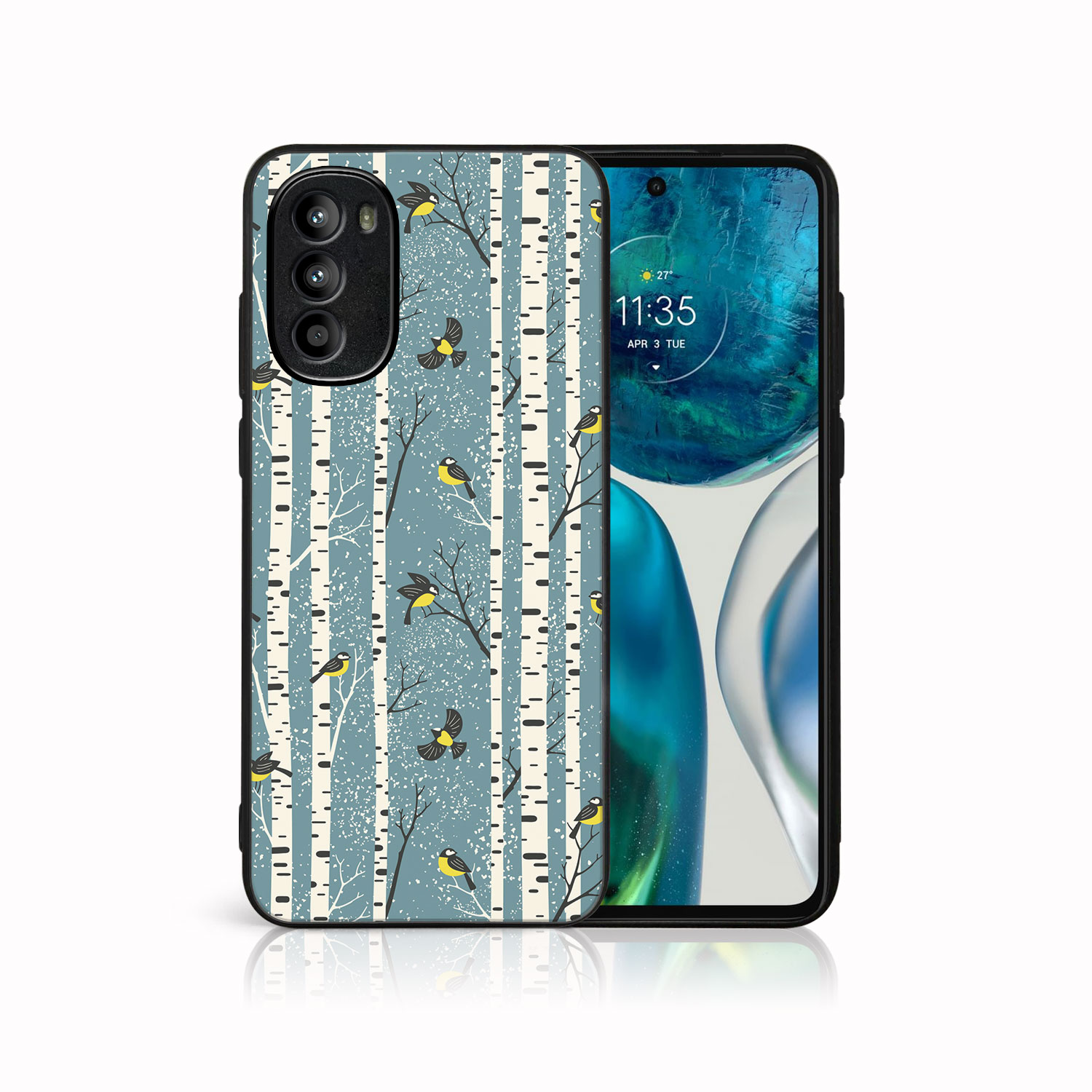 MY ART Kryt S Vánočním Designem Motorola Moto G52 BIRCH (072)