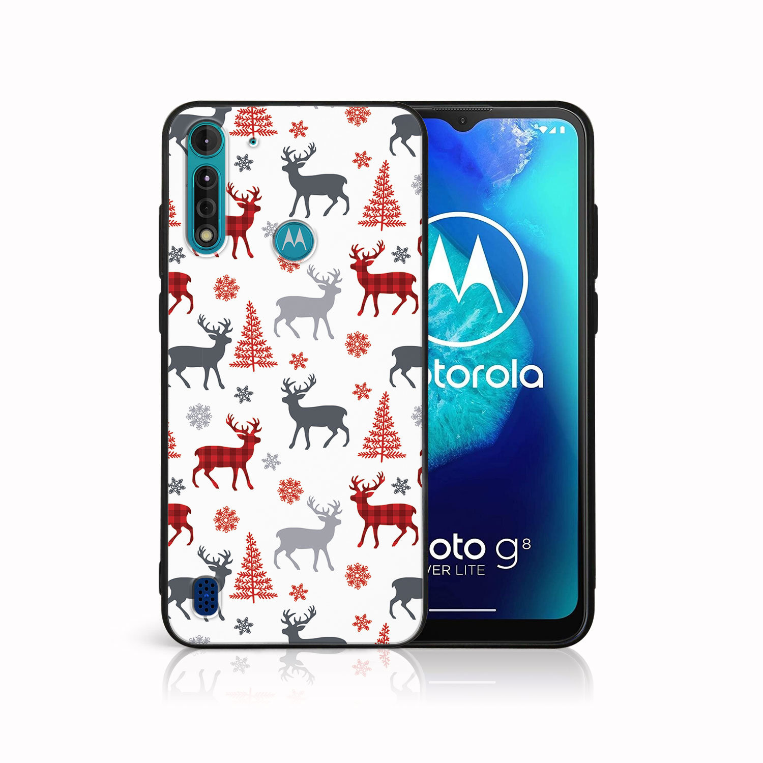 MY ART Kryt S Vánočním Designem Motorola Moto G8 Power Lite DEER (068)