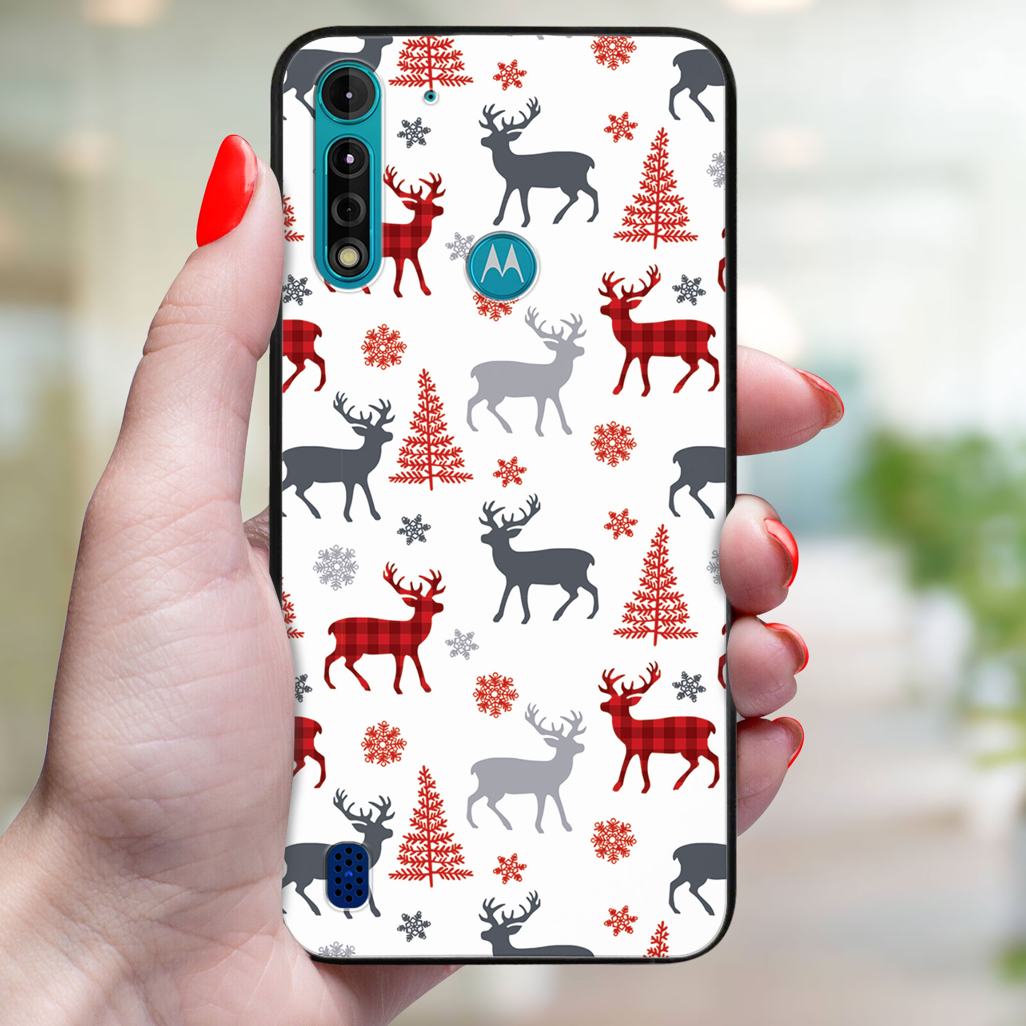 MY ART Kryt S Vánočním Designem Motorola Moto G8 Power Lite DEER (068)