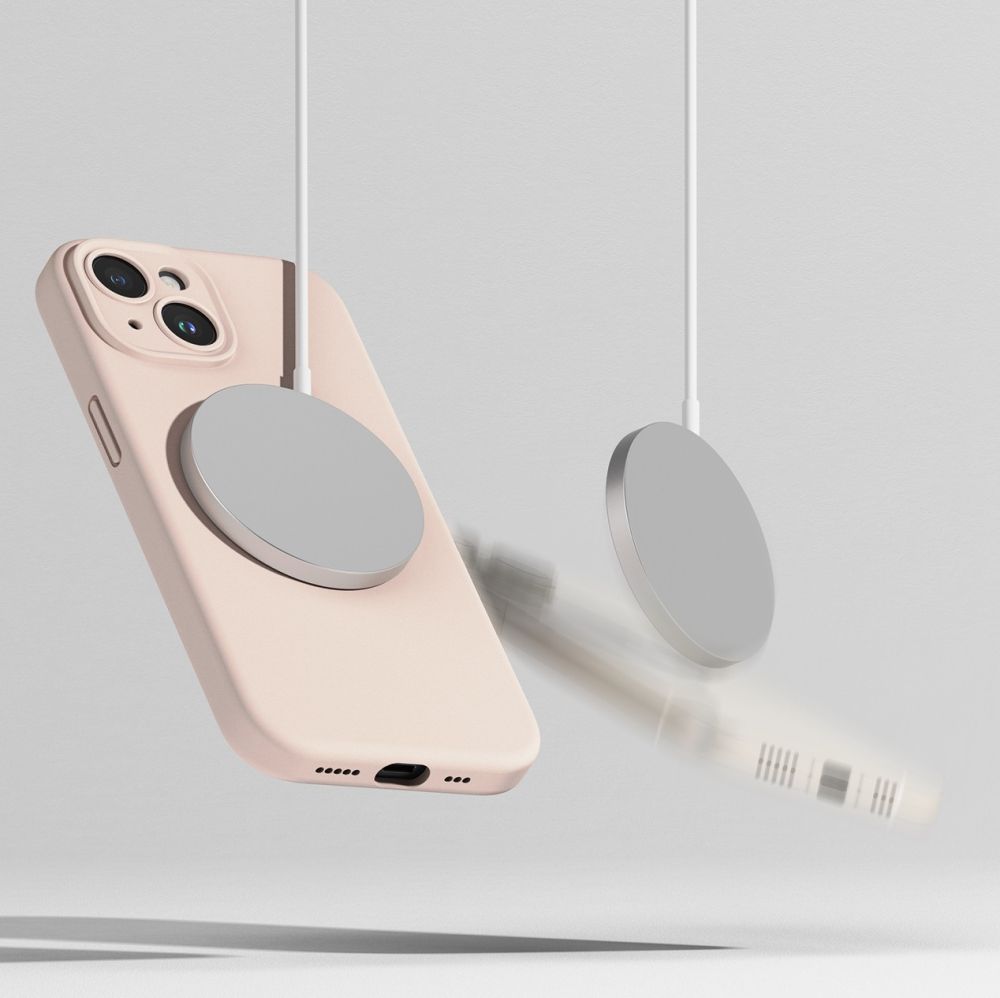 RINGKE SILICONE MAGSAFE Ochranný Kryt Apple IPhone 15 PINK SAND