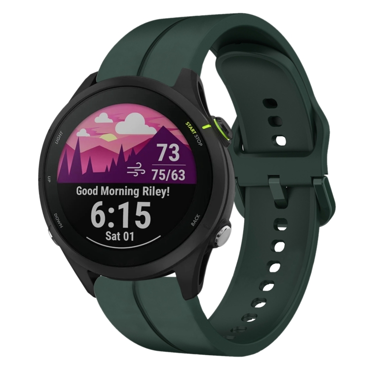 SILICONE Vyměnitelný řemínek Pro Garmin Forerunner 255 Music Tmavě Zelený