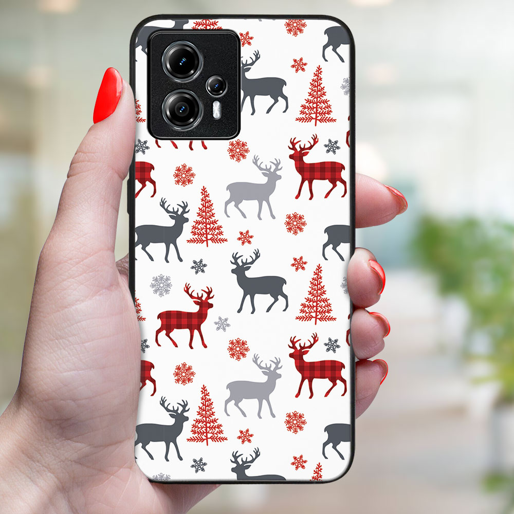 MY ART Kryt S Vánočním Designem Motorola Moto G84 5G DEER (068)