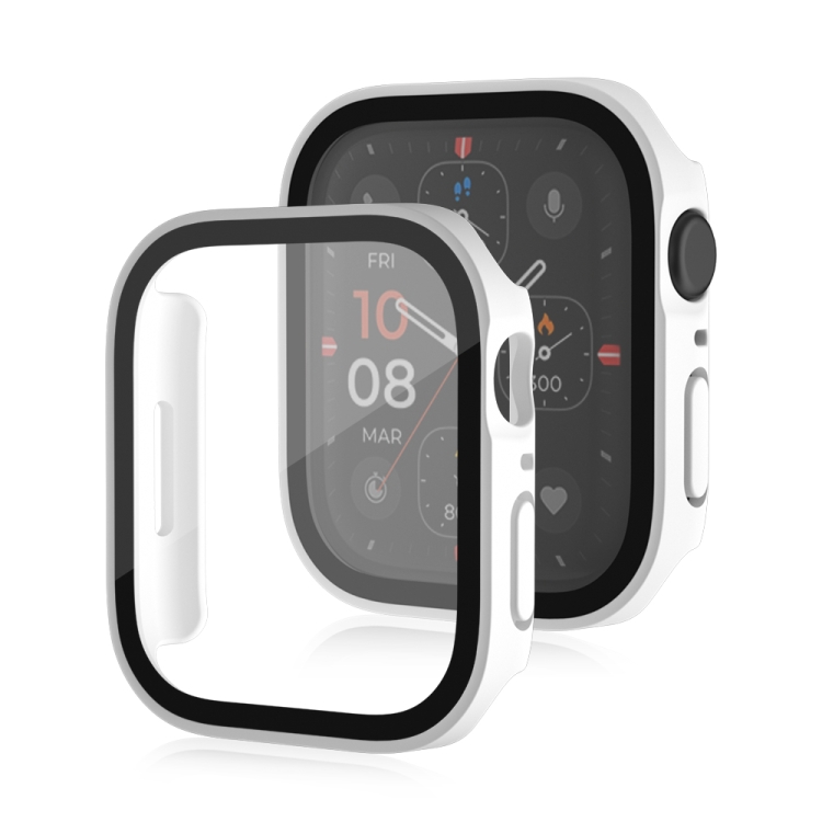 PC FULL COVER Plastový Kryt Se Sklem Pro Apple Watch SE/SE 2022/SE 2023 (44mm) Bílý