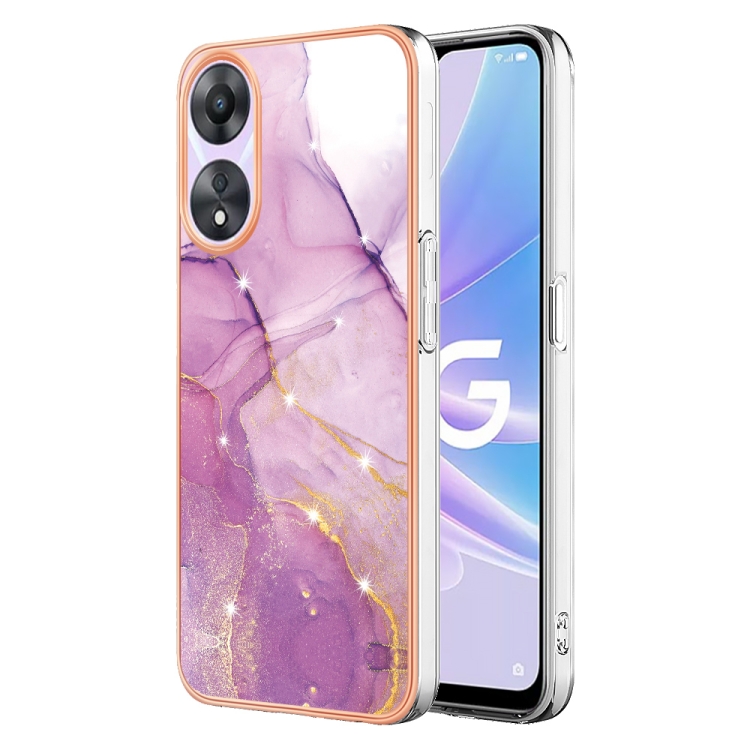 IMD MARBLE Ochranný Kryt Pro Oppo A58 PURPLE