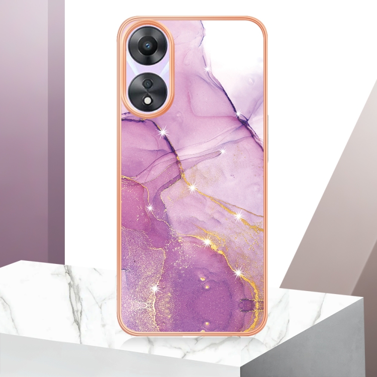 IMD MARBLE Ochranný Kryt Pro Oppo A58 PURPLE