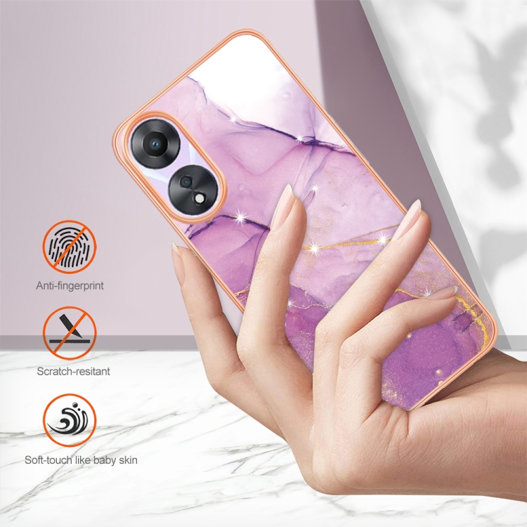 IMD MARBLE Ochranný Kryt Pro Oppo A58 PURPLE