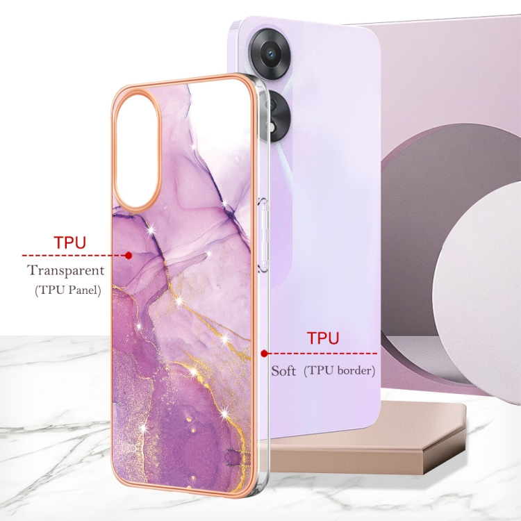 IMD MARBLE Ochranný Kryt Pro Oppo A58 PURPLE