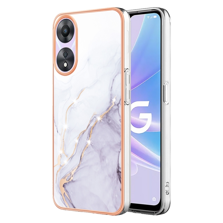 IMD MARBLE Ochranný Kryt Pro Oppo A58 WHITE