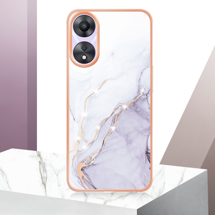 IMD MARBLE Ochranný Kryt Pro Oppo A58 WHITE