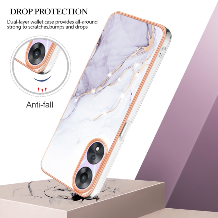 IMD MARBLE Ochranný Kryt Pro Oppo A58 WHITE