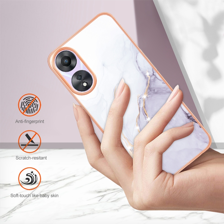 IMD MARBLE Ochranný Kryt Pro Oppo A58 WHITE