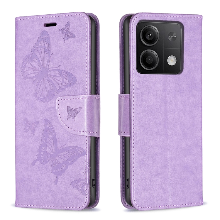 ART BUTTERFLY Peněženkový Obal Pro Xiaomi Redmi Note 13 Fialový