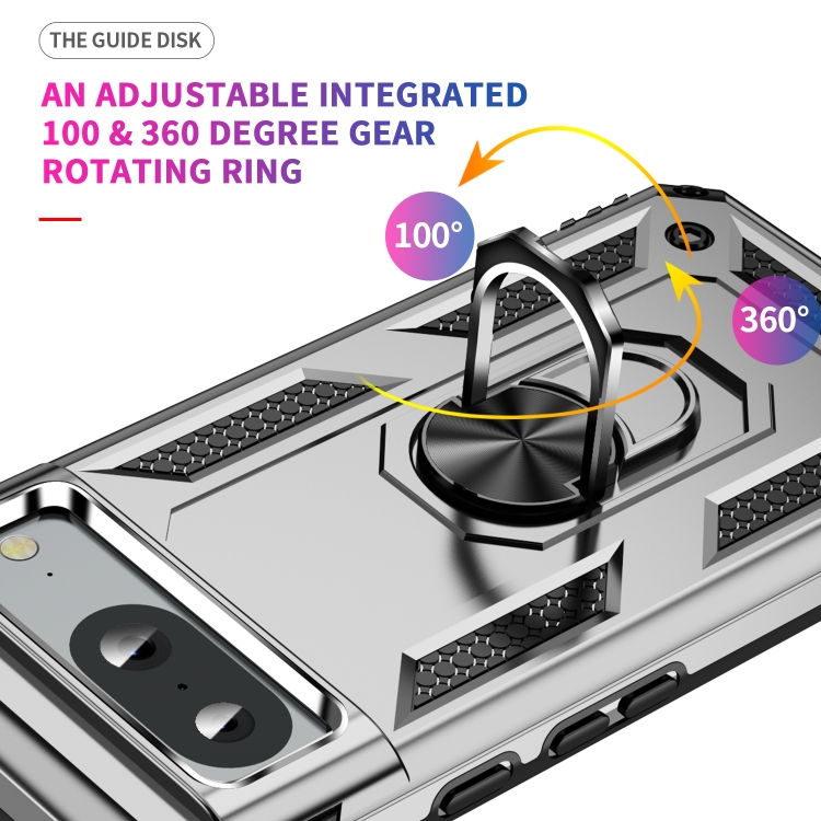 RING Obal S Držákem Pro Google Pixel 8 Stříbrný