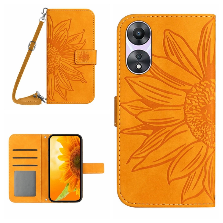 ART SUN FLOWER Peněženkový Obal Pro Oppo A38 žlutý