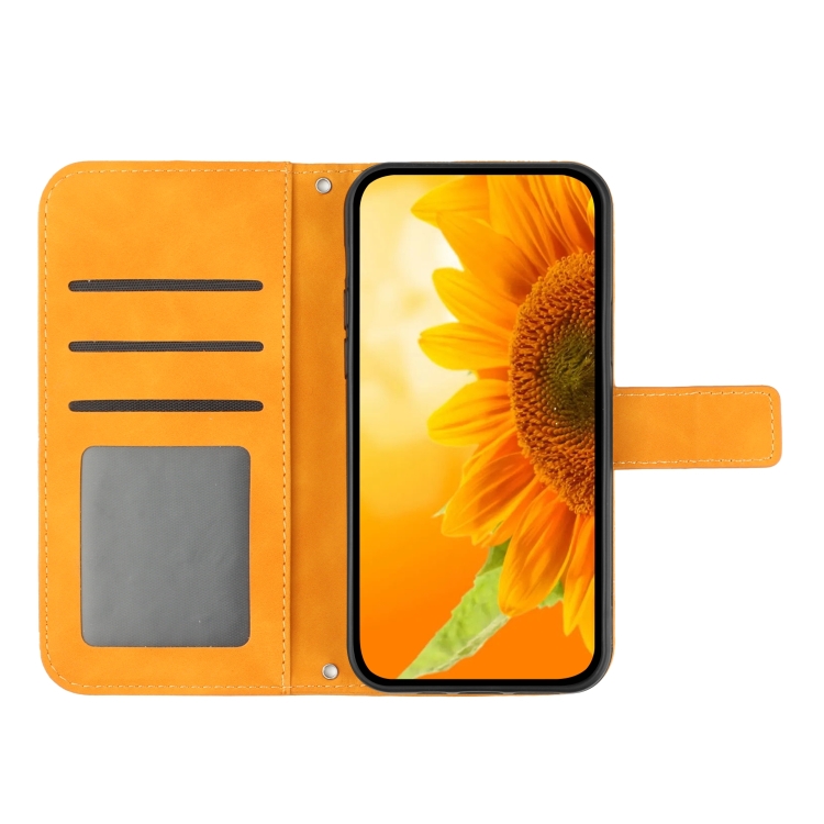 ART SUN FLOWER Peněženkový Obal Pro Oppo A38 žlutý