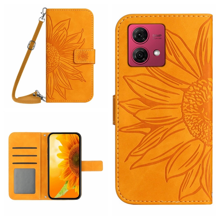 ART SUN FLOWER Peněženkové Pouzdro S řemínkem Motorola Edge 40 Neo žluté