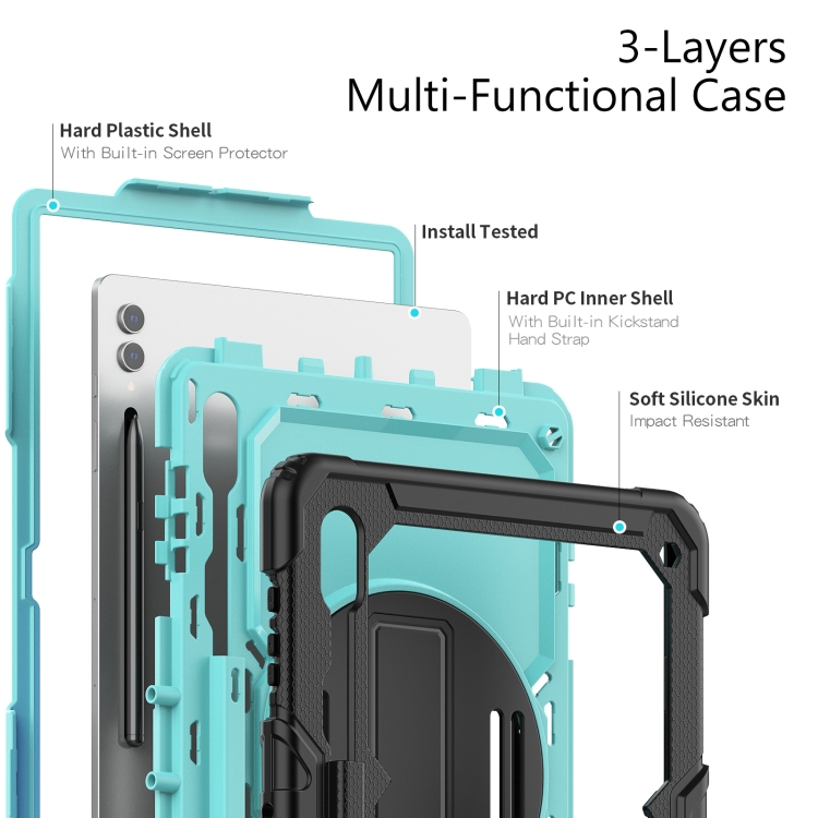 SOLID 360 Obal Pro Samsung Galaxy Tab S9 Ultra / Tab S10 Ultra Světle Modrý