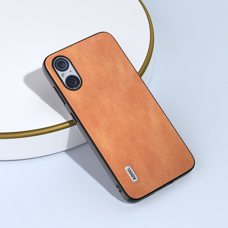 ABEEL LEATHER Obal Pro Sony Xperia 5 V Hnědý