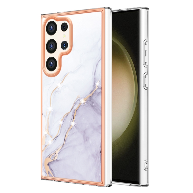 IMD MARBLE Ochranný Kryt Pro Samsung Galaxy S24 Ultra 5G WHITE