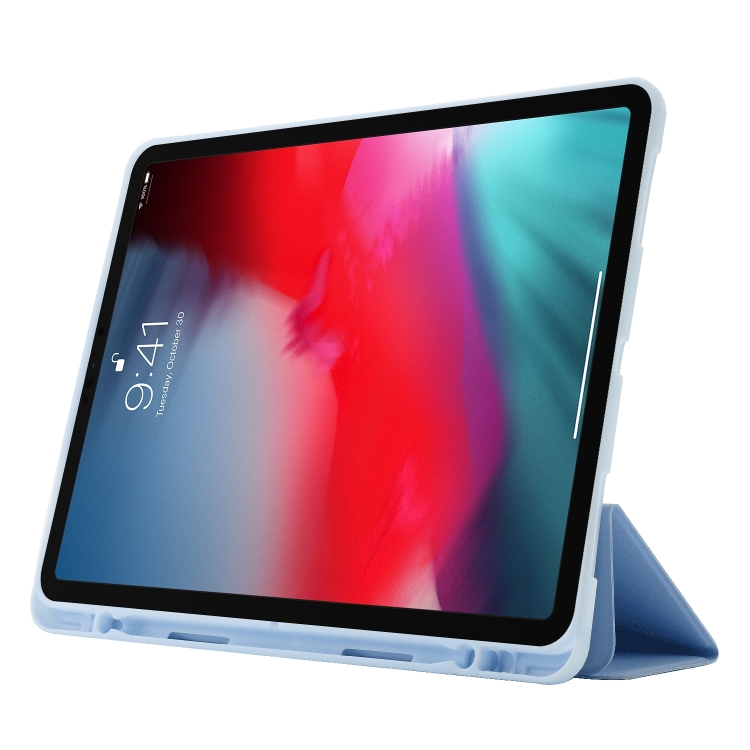 LEATHER Zaklápěcí Kryt Pro Apple IPad Pro 11 2024 Světle Modrý