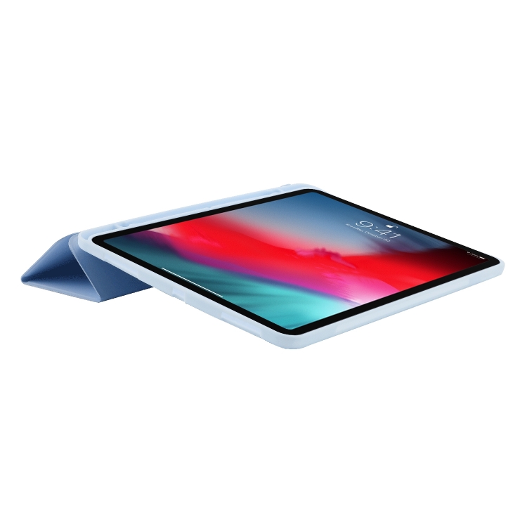 LEATHER Zaklápěcí Kryt Pro Apple IPad Pro 11 2024 Světle Modrý