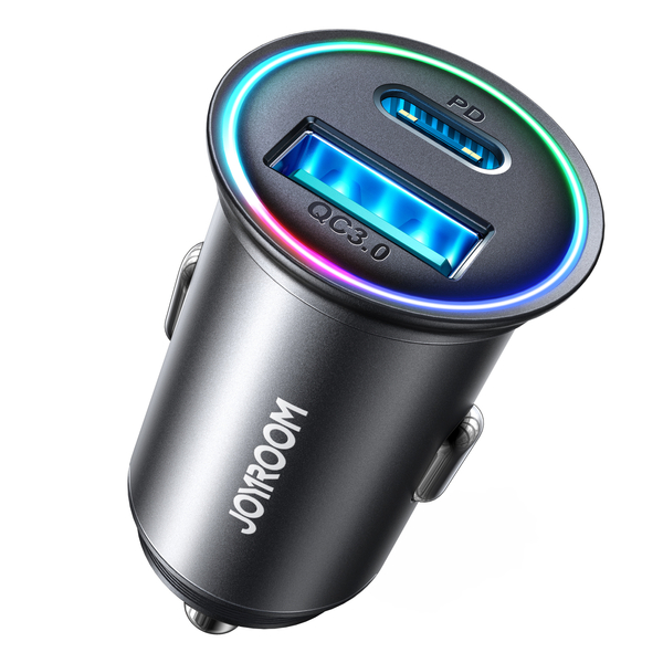 JOYROOOM JR-CCN04 60W Nabíječka Do Auta 1x USB + 1x USB Type-C černá