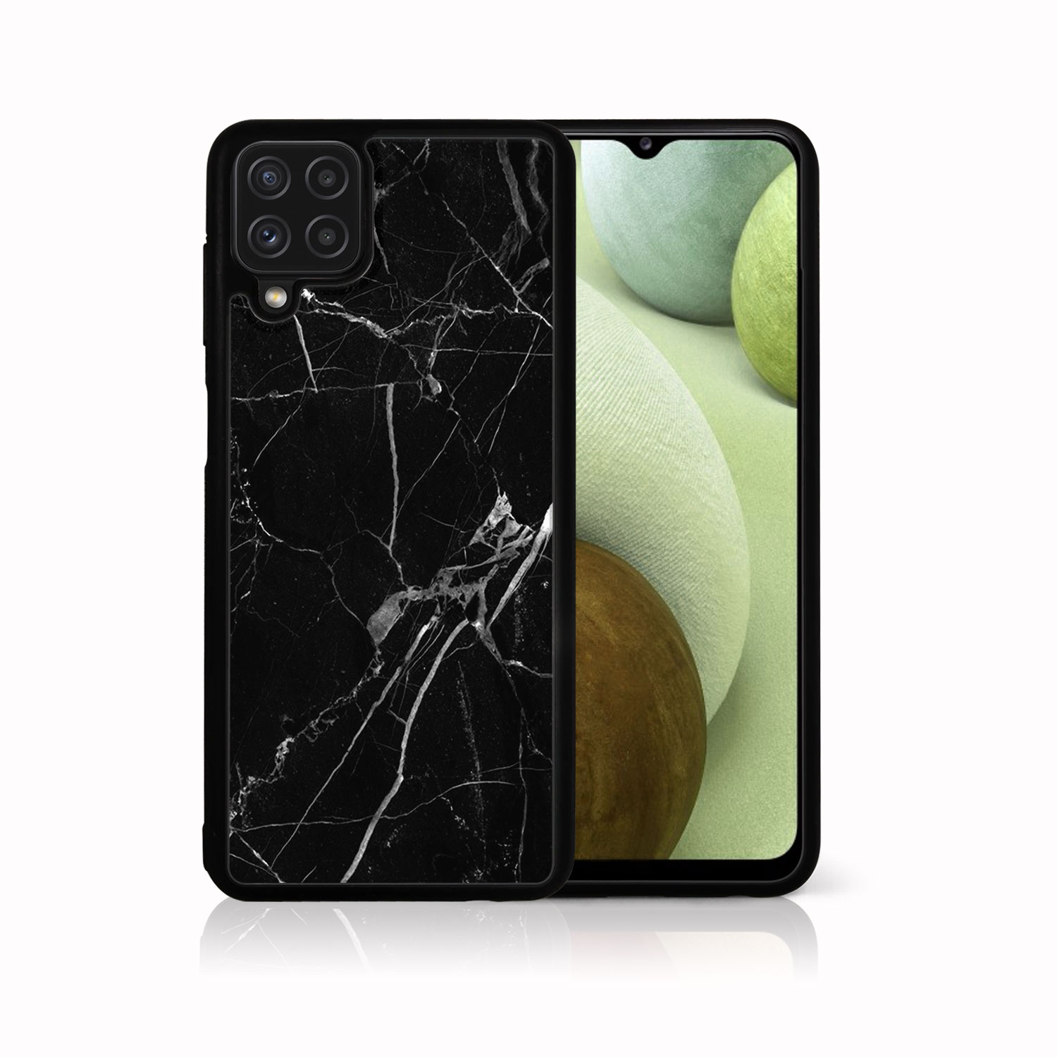 PROTEMIO 39361 MY ART Silikonový kryt Samsung Galaxy A12 / M12 BLACK MARBLE (142)