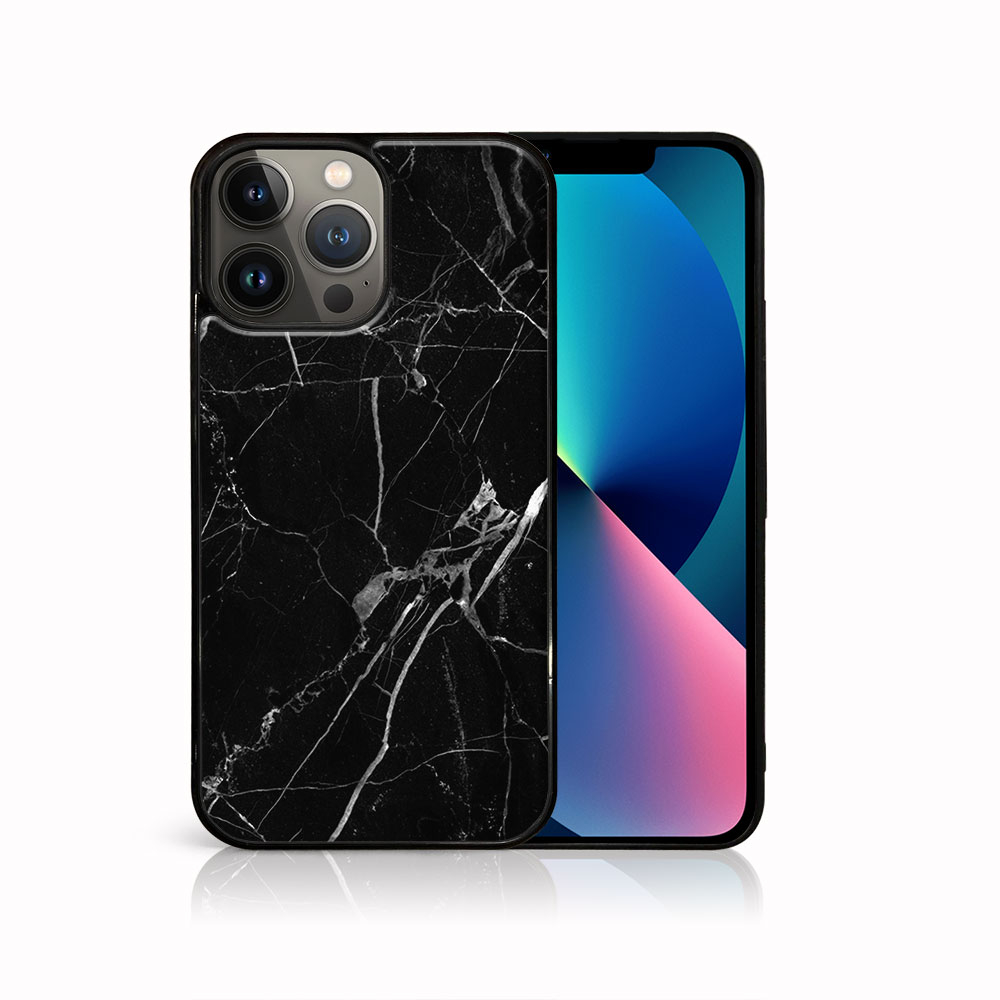 PROTEMIO 40992 MY ART Silikonový kryt Apple iPhone 13 Pro BLACK MARBLE (142)