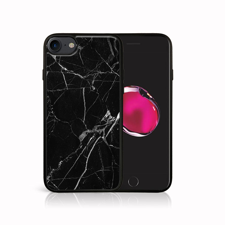 PROTEMIO 41304 MY ART Ochranný kryt Apple iPhone SE 2022 / 2020 / 7 / 8 BLACK MARBLE (142)