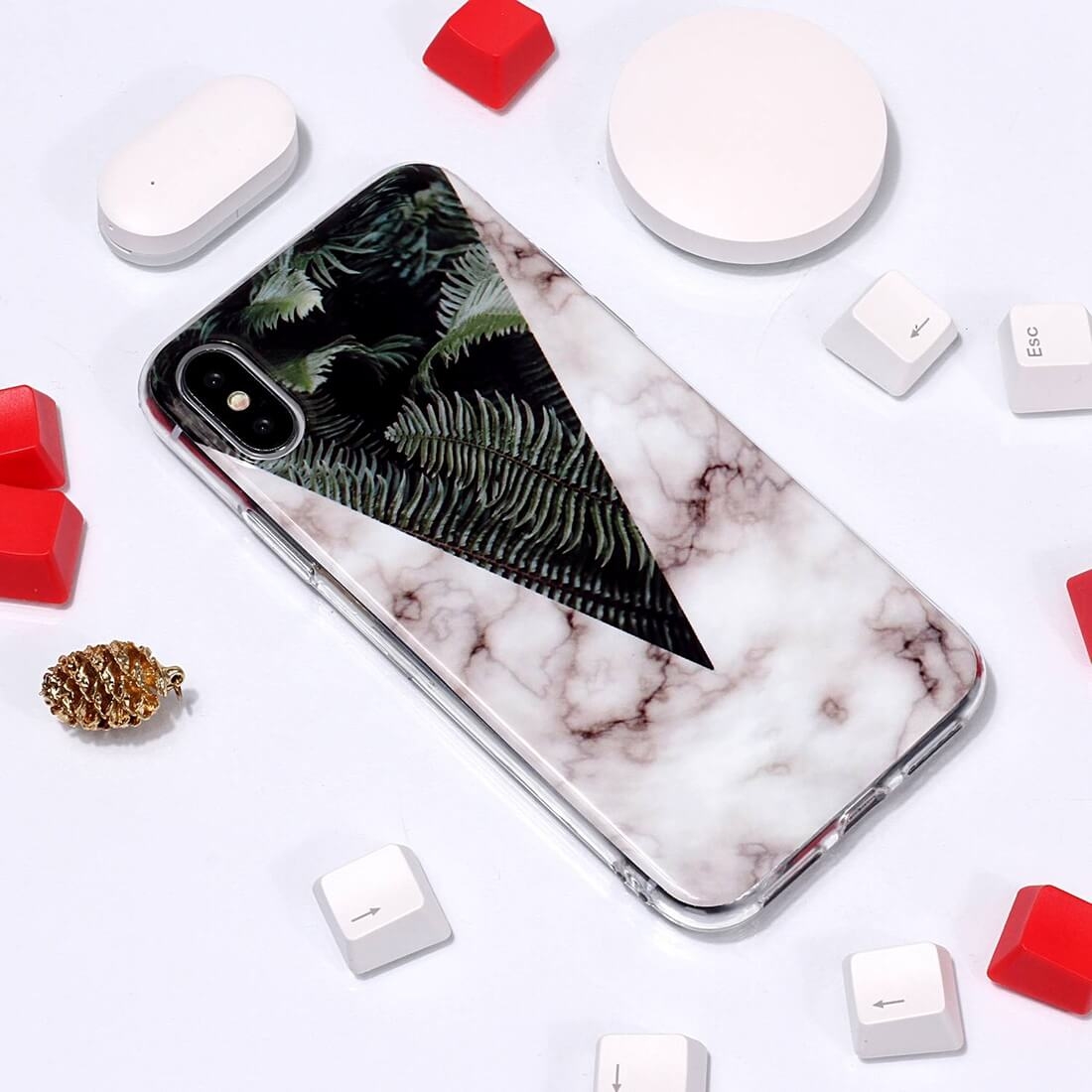 MARBLE Ochranný Kryt Apple IPhone XS Max LEAVES