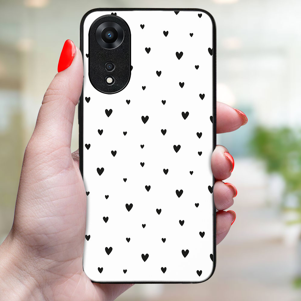 MY ART Ochranný Kryt Pro Oppo A78 5G BLACK HEARTS (167)