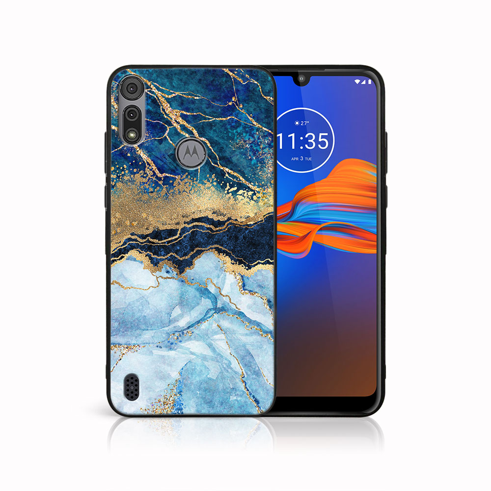 PROTEMIO 40659 MY ART Silikonový kryt Motorola Moto E6s BLUE MARBLE (141)