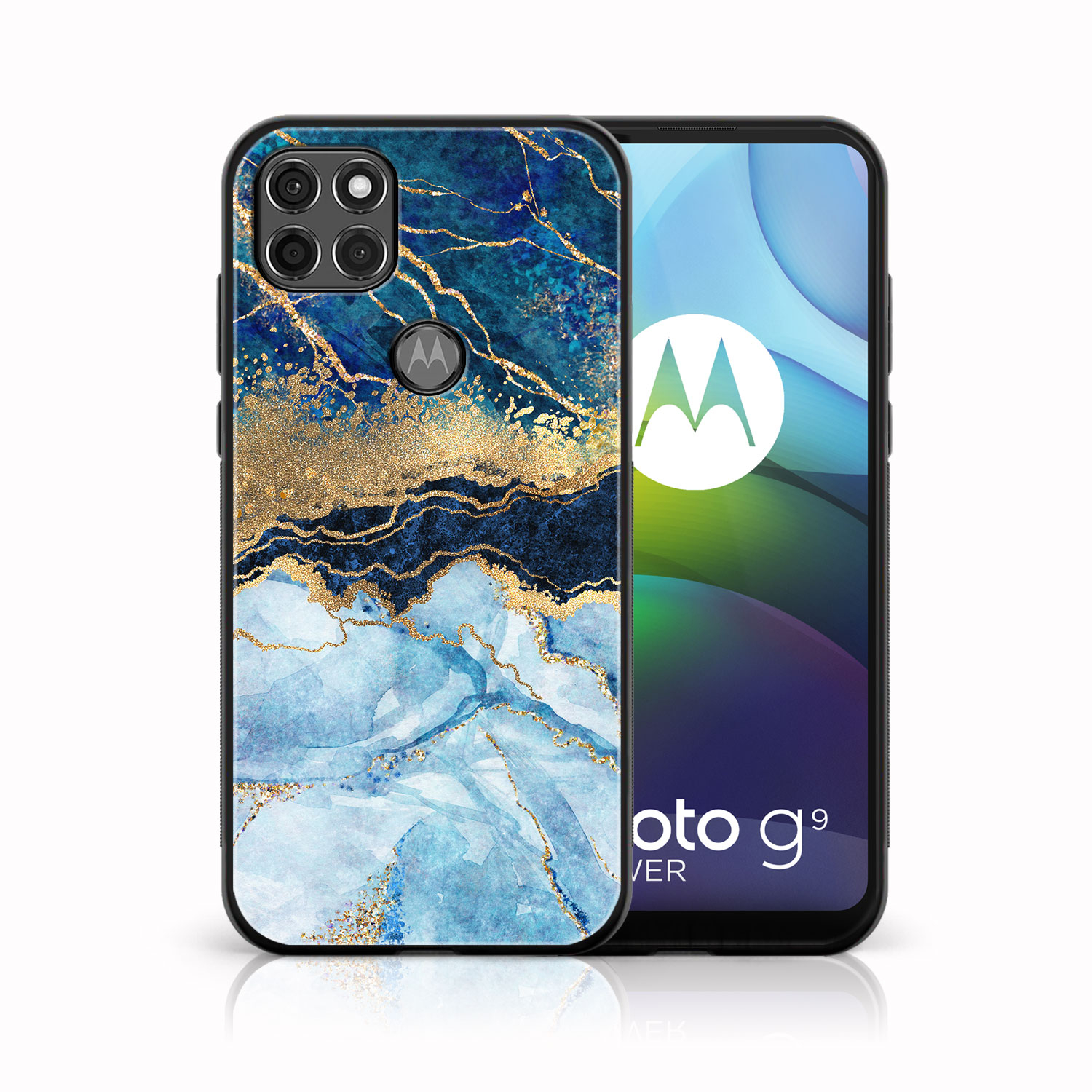 PROTEMIO 40174 MY ART Silikonový kryt Motorola Moto G9 Power BLUE MARBLE (141)