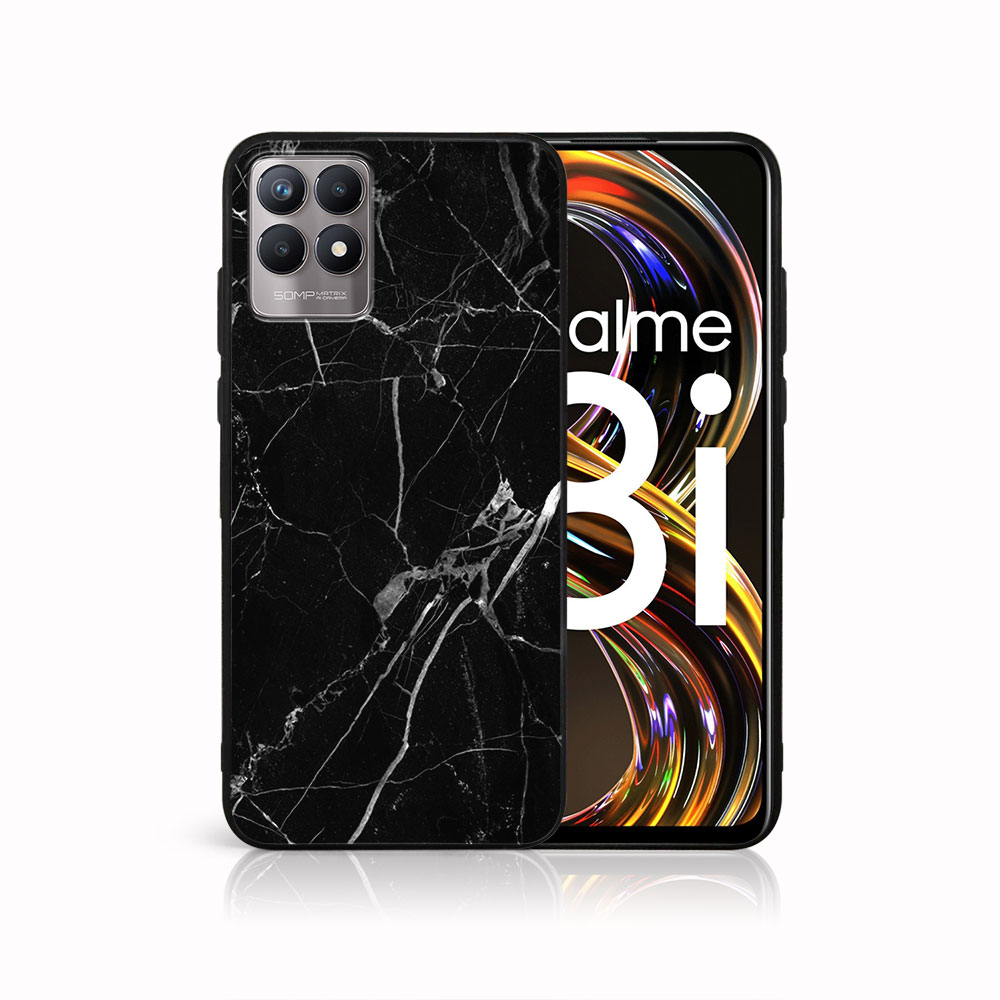 PROTEMIO 41853 MY ART Silikonový obal Realme 8i BLACK MARBLE (142)