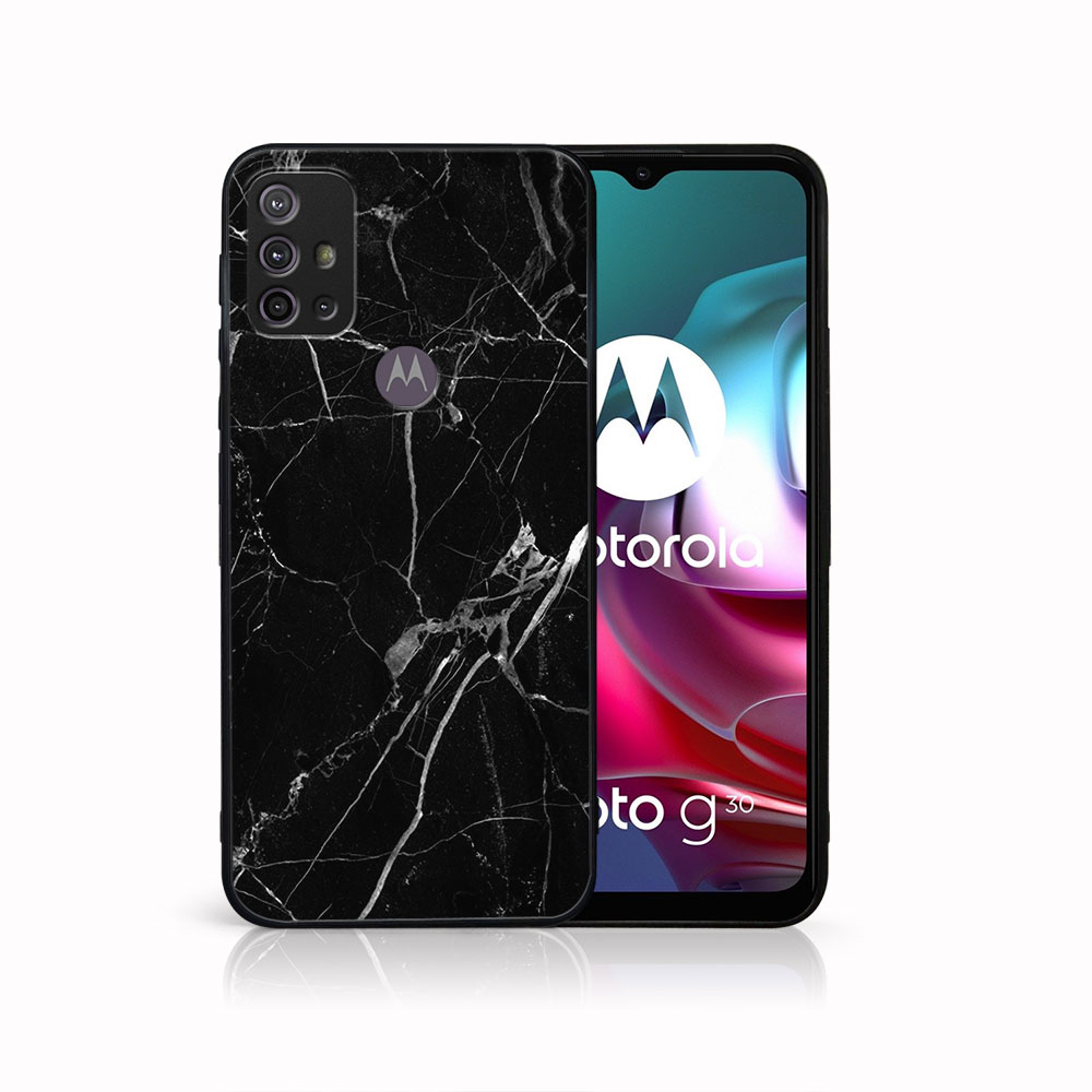 PROTEMIO 41520 MY ART Silikonový obal Motorola Moto G10/G20/G30 BLACK MARBLE (142)