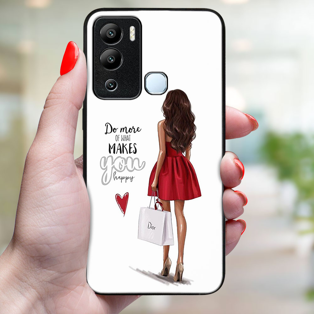 MY ART Ochranný Kryt Pro Infinix Hot 12i RED DRESS (137)