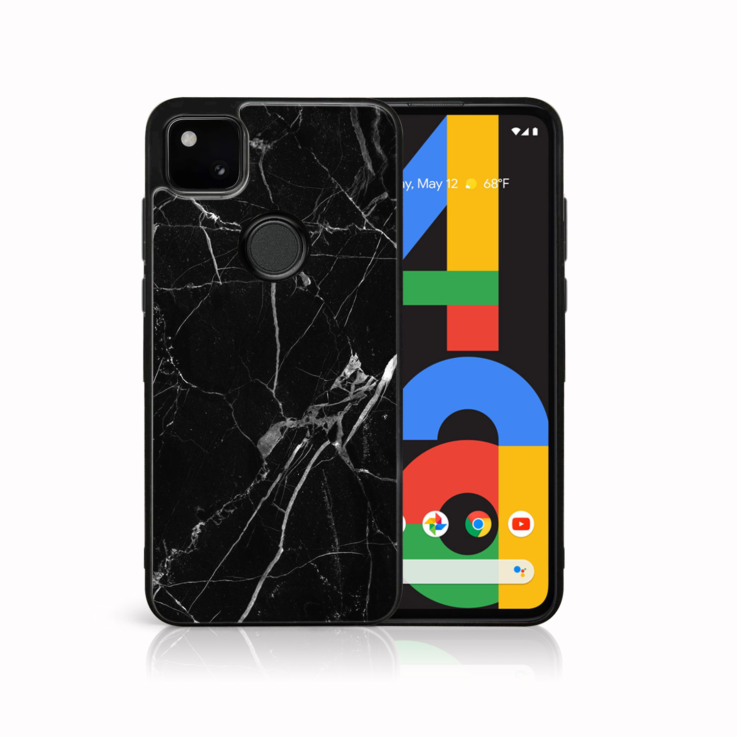 PROTEMIO 38975 MY ART Silikonový kryt Google Pixel 4a BLACK MARBLE (142)