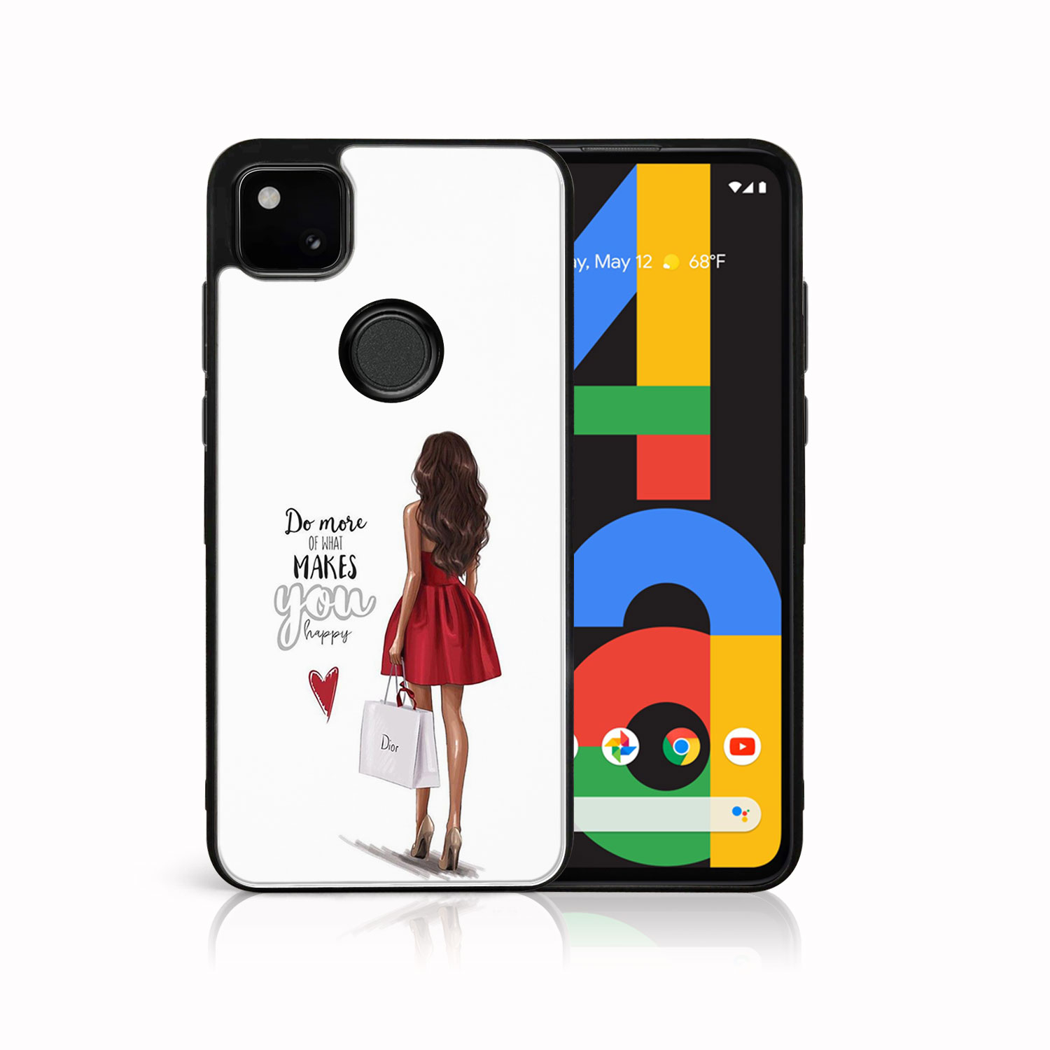 PROTEMIO 38991 MY ART Silikonový kryt Google Pixel 4a RED DRESS (137)