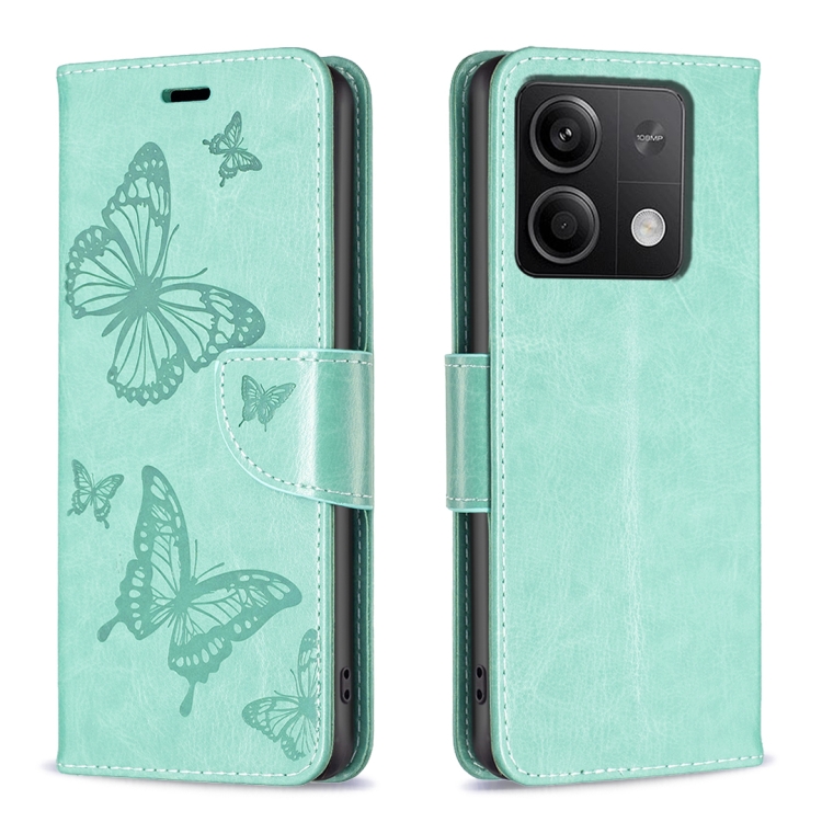 ART BUTTERFLY Peněženkový Obal Pro Xiaomi Redmi Note 13 Zelený