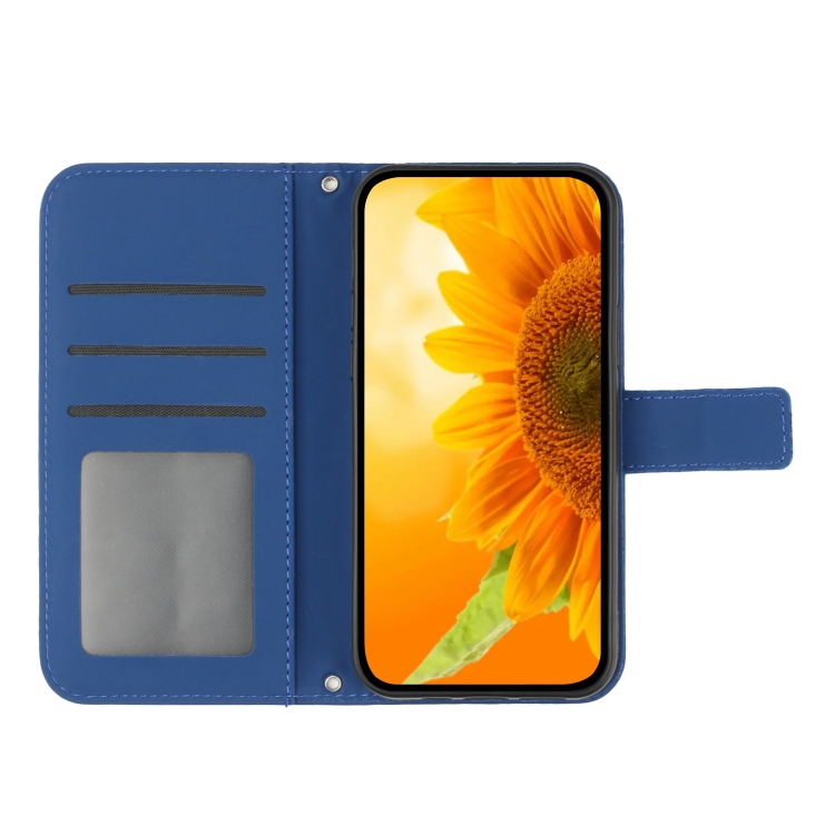 ART SUNFLOWER Peněženkový Obal Pro Honor 90 Smart 5G Modrý