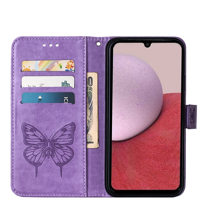 ART BUTTERFLY Peněženkový Obal Pro Samsung Galaxy A25 5G Fialový