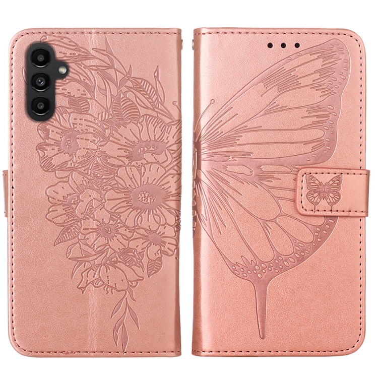 ART BUTTERFLY Peněženkový Obal Pro Samsung Galaxy A25 5G Růžový