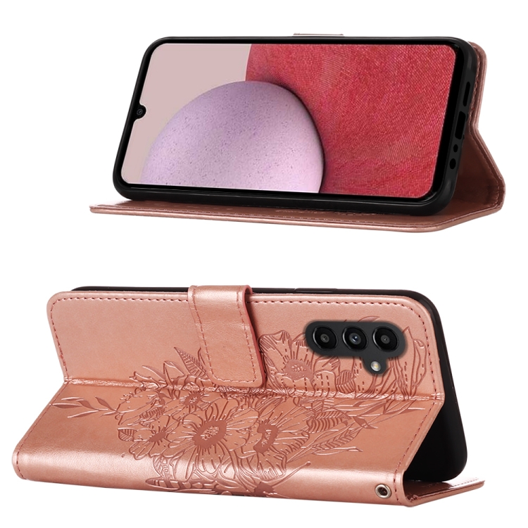 ART BUTTERFLY Peněženkový Obal Pro Samsung Galaxy A25 5G Růžový