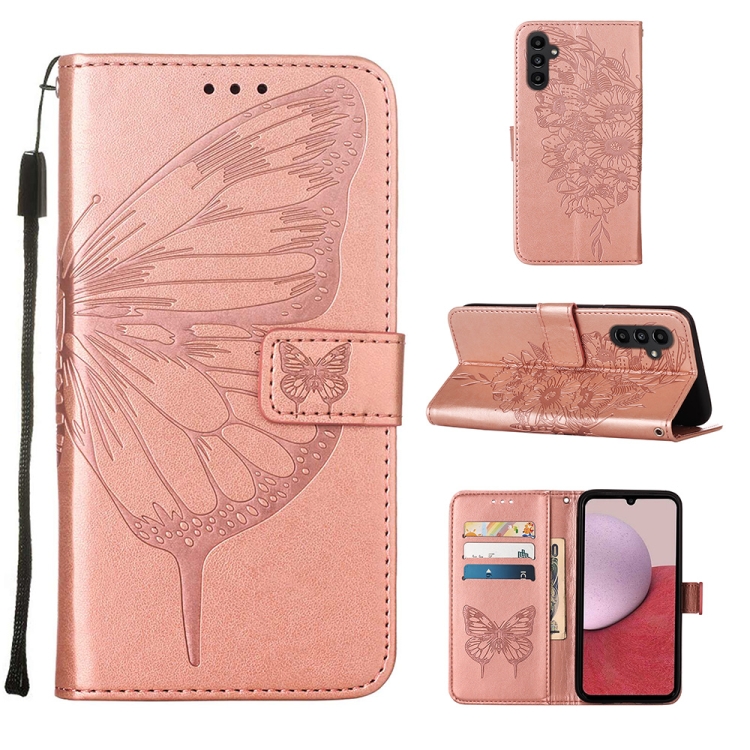 ART BUTTERFLY Peněženkový Obal Pro Samsung Galaxy A25 5G Růžový