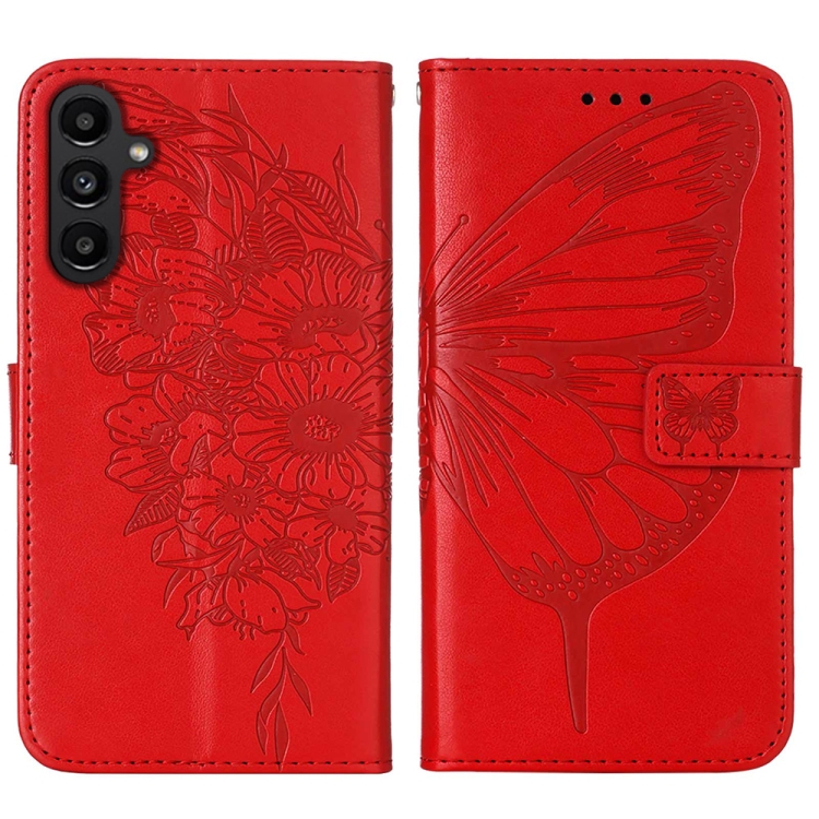 ART BUTTERFLY Peňaženkový Obal Pre Samsung Galaxy A15 / A15 5G červený