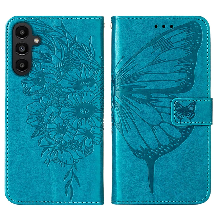 ART BUTTERFLY Peňaženkový Obal Pre Samsung Galaxy A15 / A15 5G Modrý