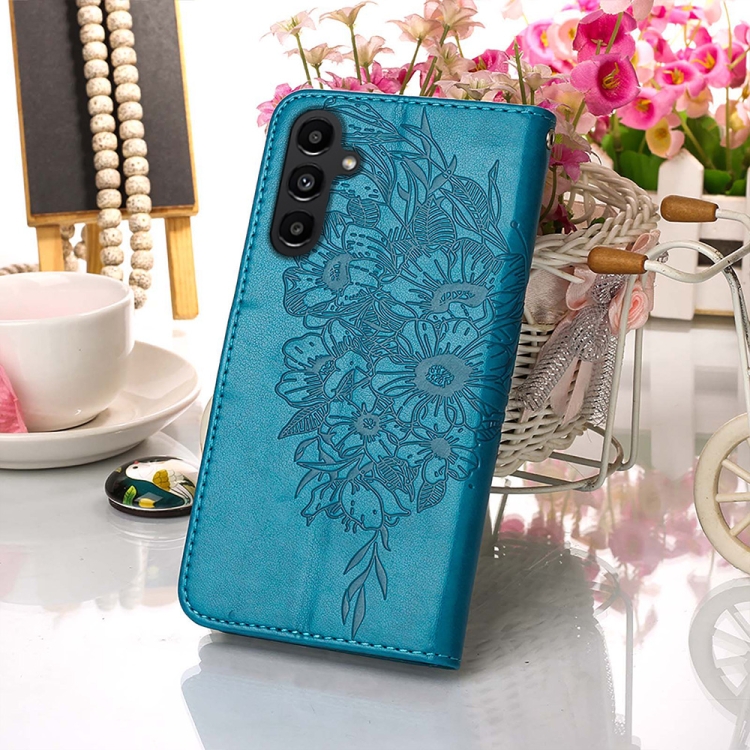 ART BUTTERFLY Peňaženkový Obal Pre Samsung Galaxy A15 / A15 5G Modrý