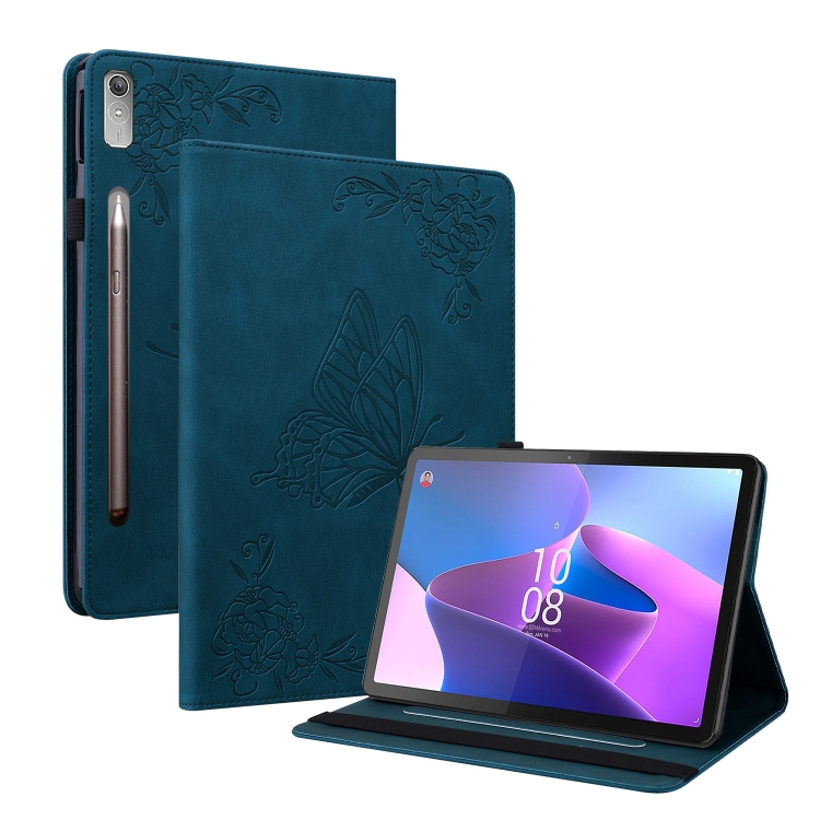 ART BUTTERFLY Peněženkový Obal Pro Lenovo Tab P12 Modrý