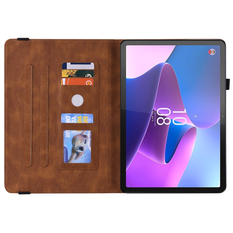 ART BUTTERFLY Peněženkový Obal Pro Lenovo Tab P12 Hnědý