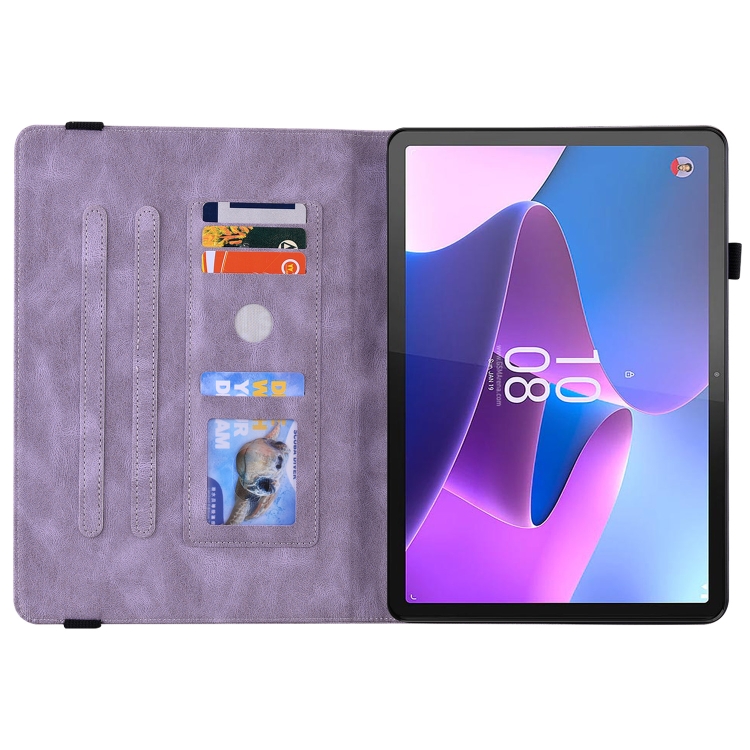 ART BUTTERFLY Peněženkový Obal Pro Lenovo Tab P12 Fialový